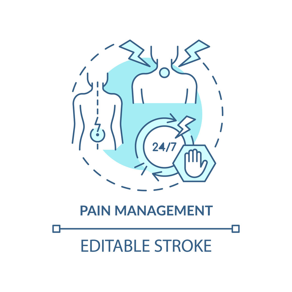 Pain management turquoise concept